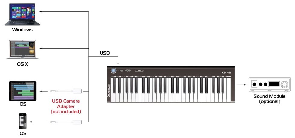 MIDI-клавиатура Axelvox KEY49j черный - фотография № 4