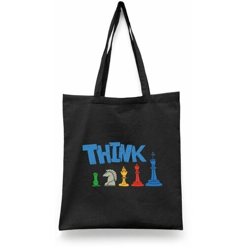 фото Сумка-шоппер унисекс каждому своё "шахматы/гарри каспаров/chess" черная