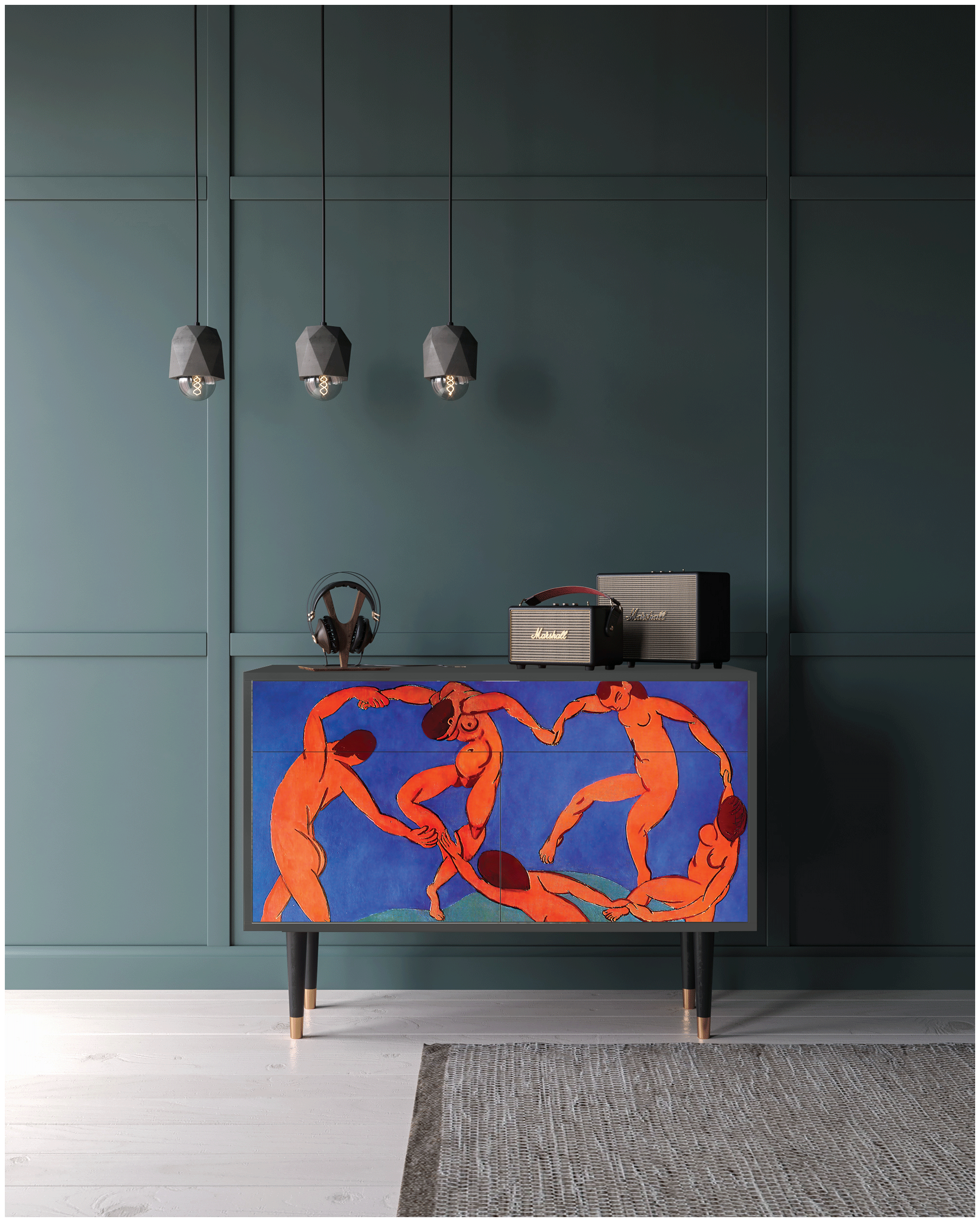 Комод - STORYZ - BS4 The Dance by Henri Matisse , 115 x 85 x 48 см, Антрацит