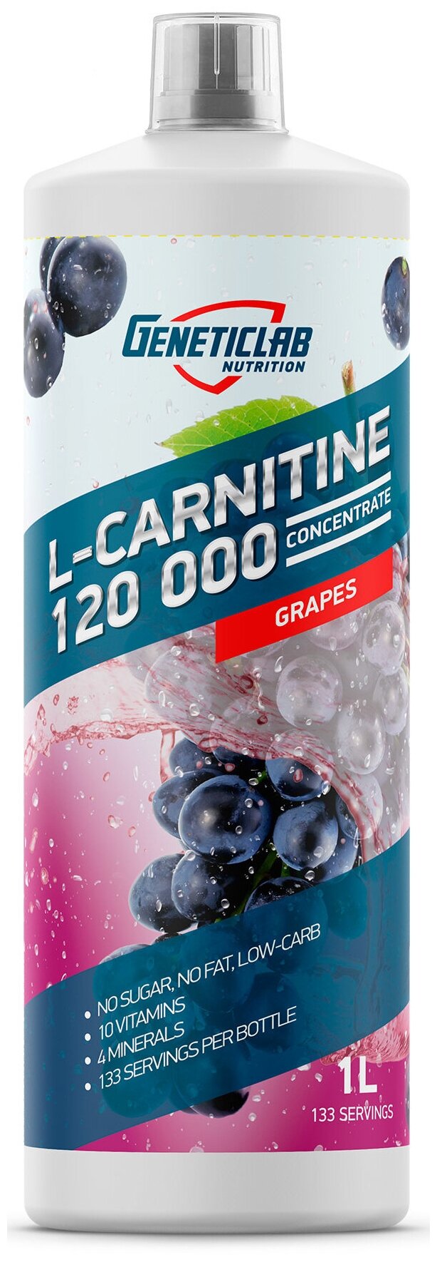 Л-Карнитин (L-Сarnitine) Geneticlab Nutrition L-Carnitine Concentrate (1000 мл) Виноград