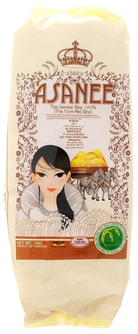 Asanee Рис тайский жасминовый (Тай Хом Мали), 1 кг, ASANEE - фотография № 1