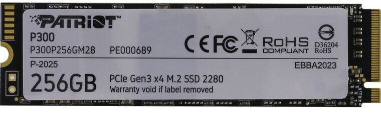 SSD накопитель Patriot M.2/2280/256GB (P300P256GM28)