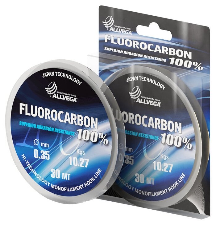 Леска монофильная ALLVEGA "FX Fluorocarbon 100%" 30м 0,35мм (10,27кг) флюорокарбон 100%