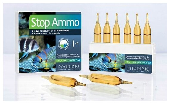 PRODIBIO Stop Ammo препарат для нейтрализации аммиака в морской и пресной воде, 6 шт.