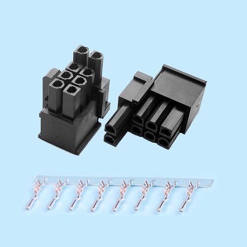 10 шт 8-контактный разъем 8P с пинами 5557 для компьютера ATX графической карты GPU PCI-E блока питания майнинга 8Pin PCIe 359₽