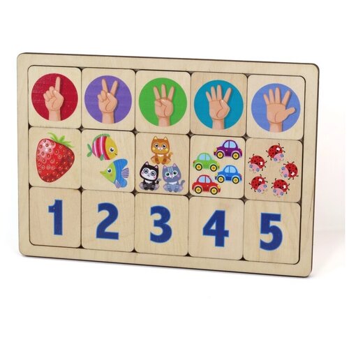 Игра развивающая деревянная «Считаем до пяти» игра развивающая деревянная считаем до пяти