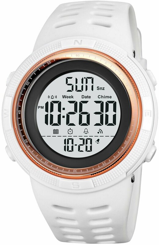 Наручные часы SKMEI Часы SKMEI 1251 Белые с белым экраном Часы спортивные мужские противоударные и водонепроницаемые