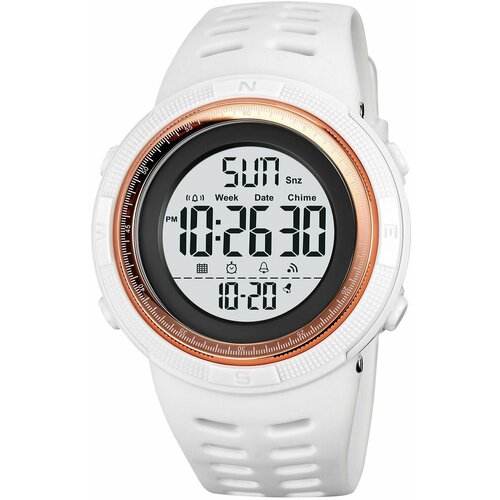Наручные часы SKMEI Часы SKMEI 1251 Белые с белым экраном Часы спортивные мужские противоударные и водонепроницаемые, белый