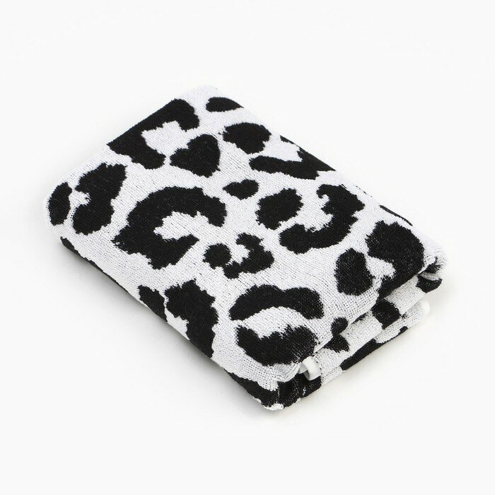 Полотенце махровое Этель "Leopard" чёрный, 50х90 см, 100% хлопок, 420 гр/м2 - фотография № 4