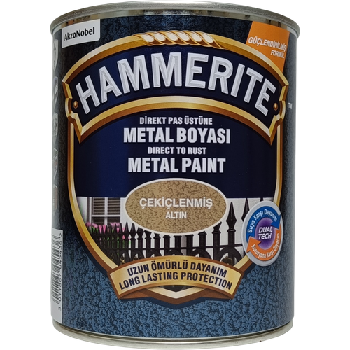 Краска для металла HAMMERITE молотковая золотая 750 мл import