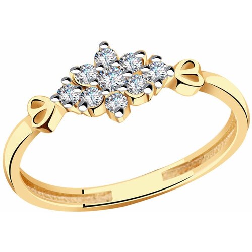 фото Золотое кольцо красносельский ювелир рк4028 с фианитом diamant-online