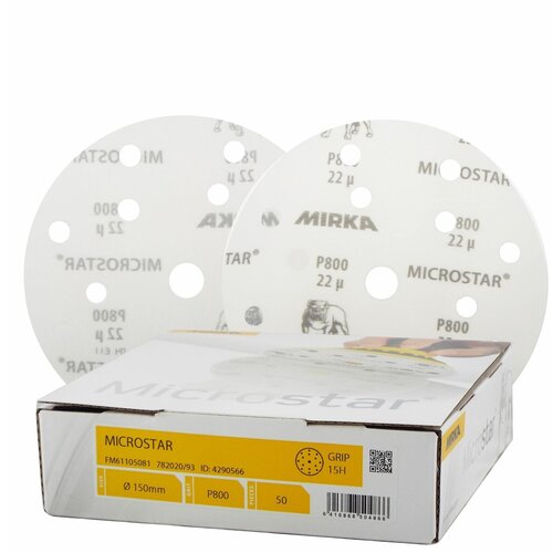 Абразивный диск Mirka MICROSTAR 150mm 15H Р1000 10шт