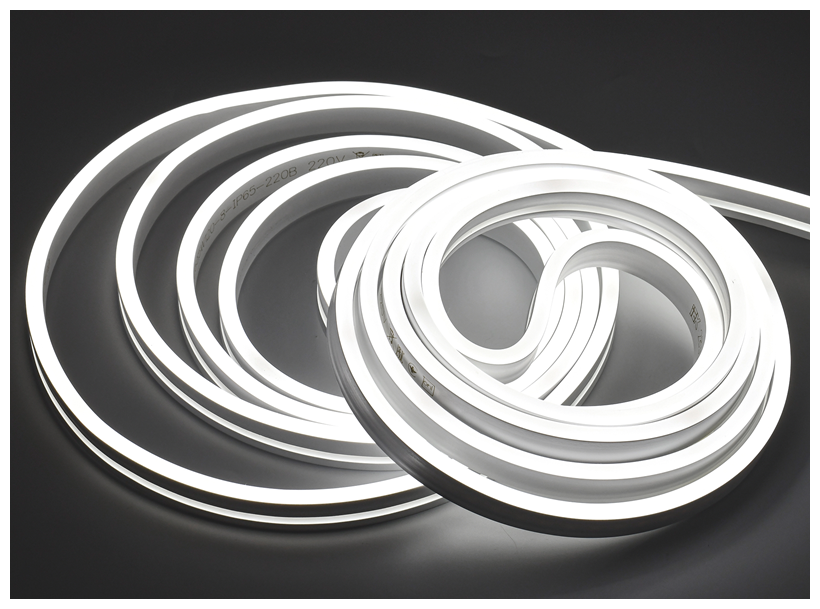 Комплект Лента светодиод Гибкий неон белый свет 5м, 2835 120-8-IP65-220В +драйвер IEK - фотография № 1