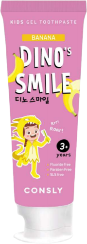Consly Зубная паста гелевая детская c ксилитом и вкусом банана - Dinos smile, 60г