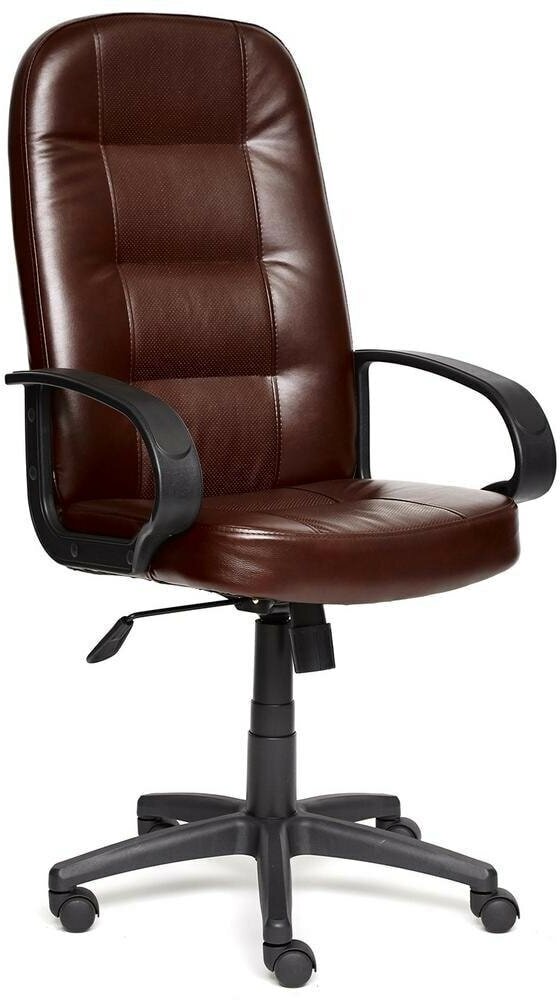 Компьютерное кресло TetChair Devon для руководителя, обивка: искусственная кожа, цвет: коричневый 2 TONE перфорированный - фотография № 1