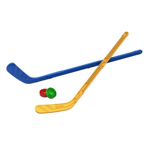 Набор Юный хоккеист (2 клюшки + 2 шайбы) 90х20х3,5 см. Н-268 набор нордпласт юный хоккеист 267 синий красный желтый зеленый
