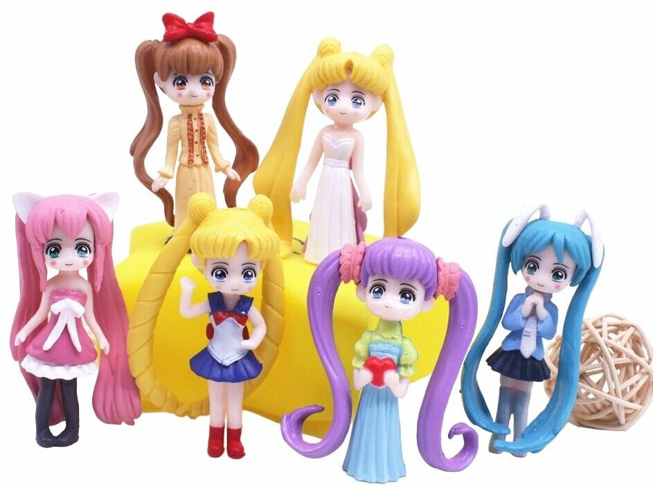 Набор фигурок "Сейлор Мун" 6шт / "Sailor Moon" / Игрушки коллекционные