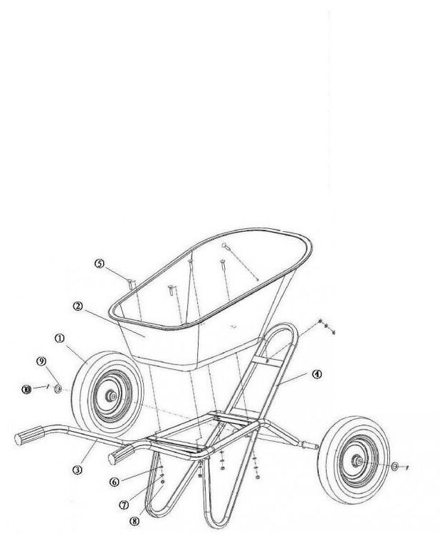 Тачка строительная LWI LWI110х2 110л