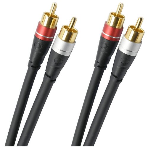 Кабель аудио 2xRCA - 2xRCA Oehlbach 33141 Excellence Audio Link RCA black 0.75m