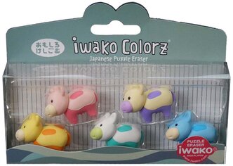 IWAKO Набор ластиков Colorz Cow ассорти