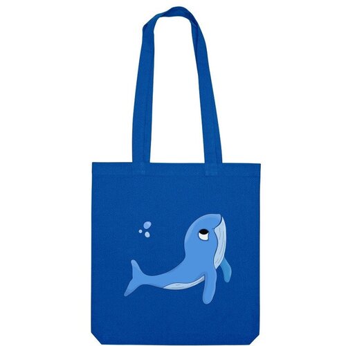 Сумка шоппер Us Basic, синий детская футболка кит синий мультяшный 128 синий