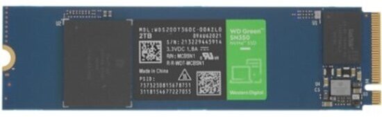 SSD диск Western Digital Green SN350 M.2 2280 2.0 Tb PCIe Gen3 x4 NVMe QLC (WDS200T3G0C)