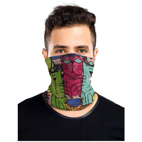 фото Универсальный бафф маска "кошачья площадь" 2шт joyarty