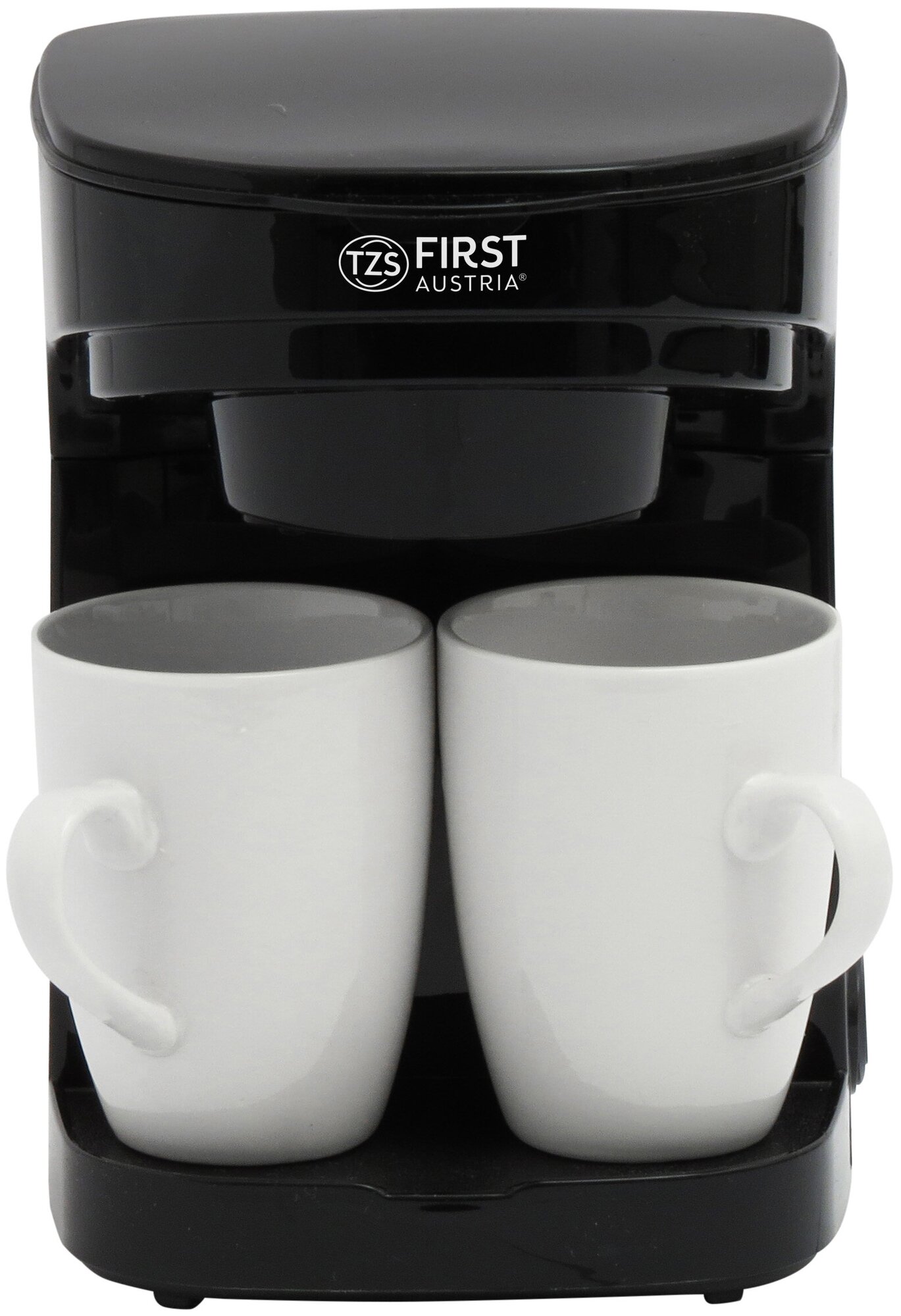 5453-4 Кофеварка FIRST, 450 Вт, 2 фарфоровые чашки (2х125 мл), Черный