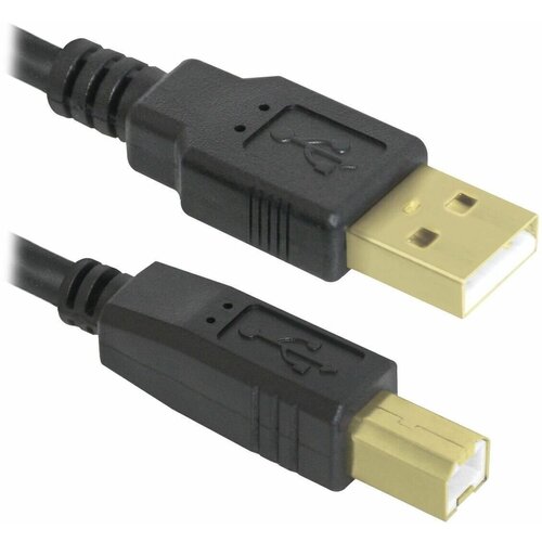 Кабель Defender USB - USB экранированный, 3 м, 1 шт., черный onten кабель для принтера am bm usb 3 0 type a usb 3 0 type b 1 8м черный us106