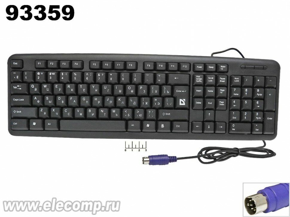 Клавиатура компьютерная PS/2 проводная Defender HB-520 черная