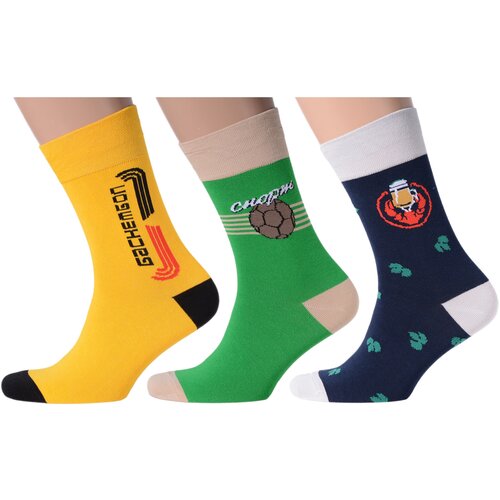 фото Комплект из 3 пар мужских носков moscowsocksclub микс 6, размер 25 (38-40)