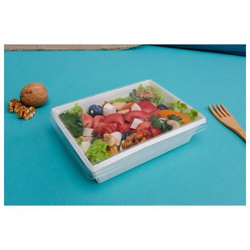 Салатник с плоской крышкой, белый, 0,5 л (5 шт)