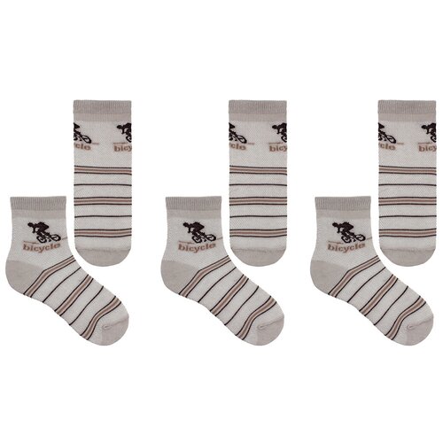 фото Носки капризуля комплект из 3 пар, размер 16 (14-16), бежевый