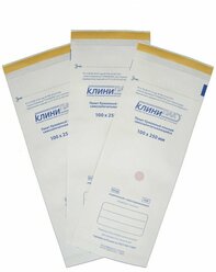Пакеты бумажные Клинипак 100мм х 250мм белый