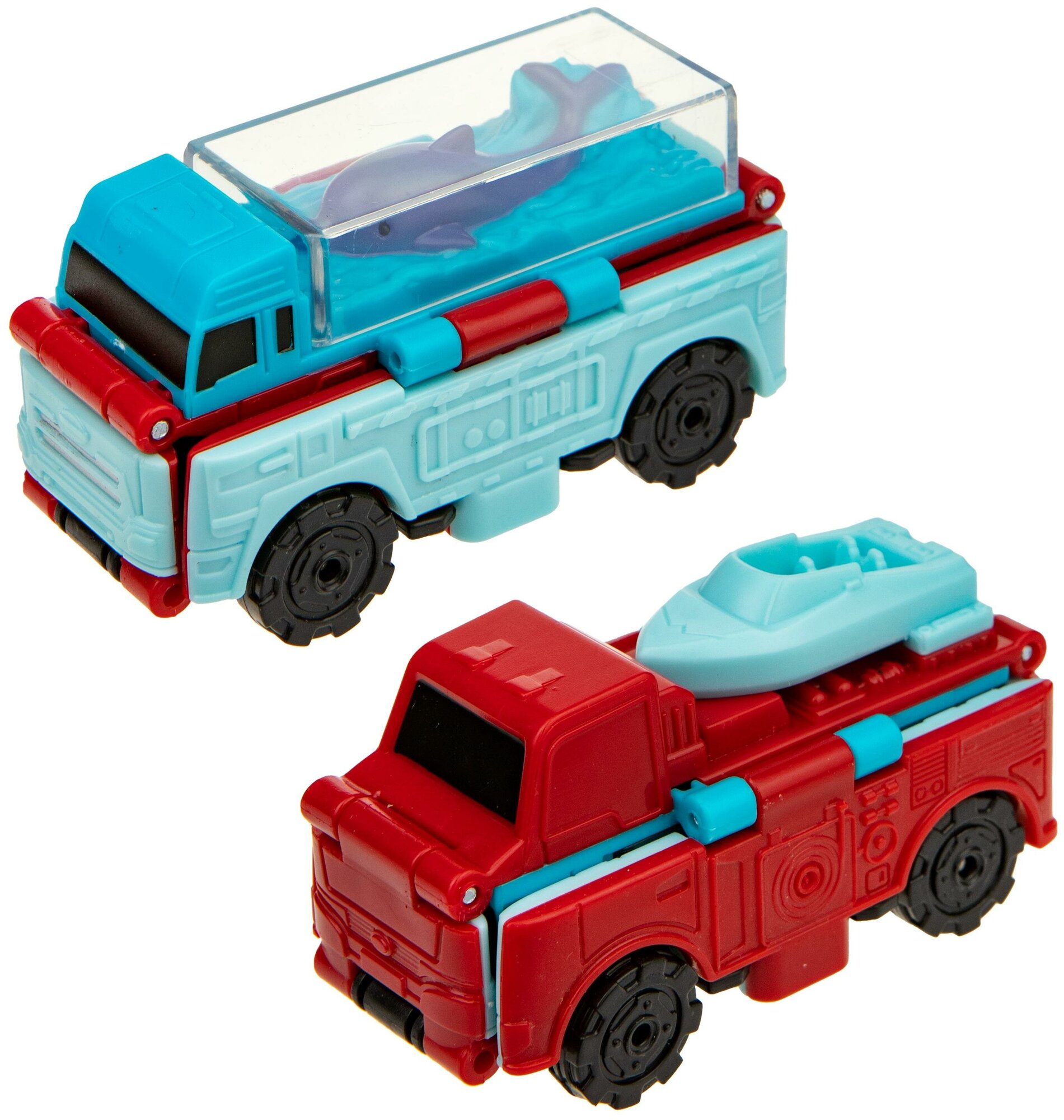 Машинка игрушка для мальчика 2в1 Transcar Double 1toy: дельфино-кар – автовоз с лодкой