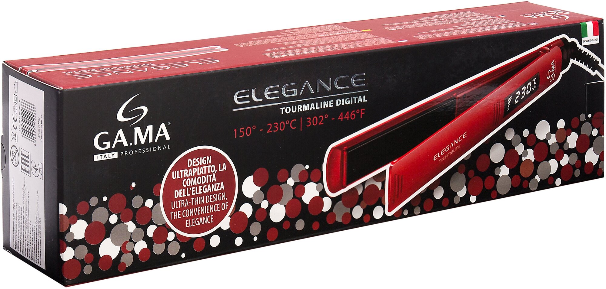 Выпрямитель для волос GA.MA ELEGANCE DIGITAL, красный и черный [gi0202] - фото №5