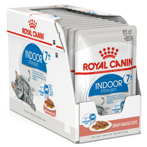 Влажный корм для стерилизованных пожилых кошек Royal Canin для живущих в помещении 12 шт. х 85 г (кусочки в соусе)