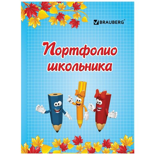 BRAUBERG Листы-вкладыши для портфолио школьника Я и школа, голубой31 шт. brauberg листы вкладыши для портфолио школьника я и школа голубой