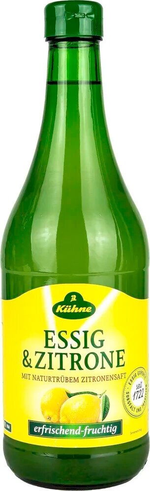 Уксус Kuhne Vinegar+Lemon с лимонным соком 5%, 750 мл