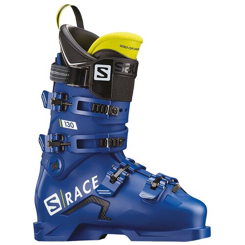 горнолыжные ботинки salomon s max 130 black race blue 19 20 Горнолыжные ботинки Salomon S/Race 130, р.8 / 26, Race Blue F04/Acid Green