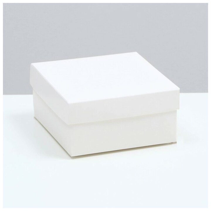 фото Коробка складная, крышка-дно, белая, 10 х 10 х 5 см