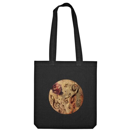Сумка шоппер Us Basic, черный сумка винтажная иллюстрация с розой и скрипкой оранжевый