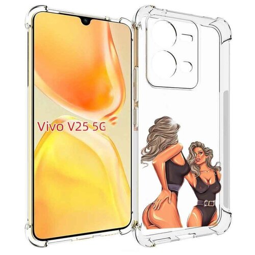 чехол mypads веселая девушка модель женский для vivo v25 5g v25e задняя панель накладка бампер Чехол MyPads девушка-в-купальнике-черном женский для Vivo V25 5G / V25e задняя-панель-накладка-бампер