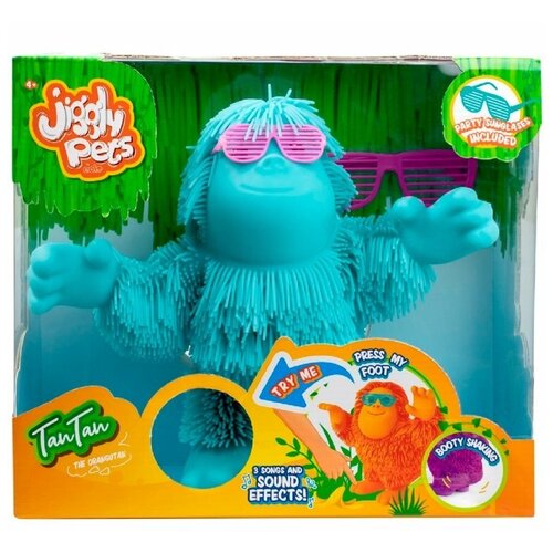 Jiggly Pets (Eolo Toys) Джигли Петс Игрушка Игрушка Орангутан Тан-Тан голубой интерактивный, танцует 40389