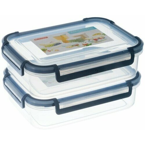 Набор контейнеров Сытый Папа 075075 в наборе два удобных герметичных прозрачных контейнеров 1030₽