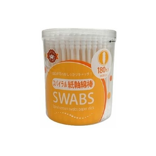Ватные палочки спиралевидные с бумажным стержнем 180 шт WATTS 399₽