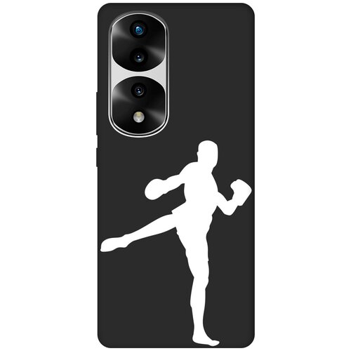 Матовый чехол Kickboxing W для Honor 70 Pro / Honor 70 Pro+ / Хонор 70 / 70 Про Плюс с 3D эффектом черный матовый чехол true princess для honor 70 pro honor 70 pro хонор 70 70 про плюс с 3d эффектом черный