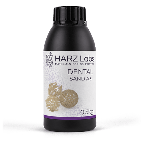 HARZ Labs Фотополимерная смола HARZ Labs Dental Sand (A3), бежевый (500 гр) harz labs фотополимерная смола harz labs dental tray голубой 500 гр