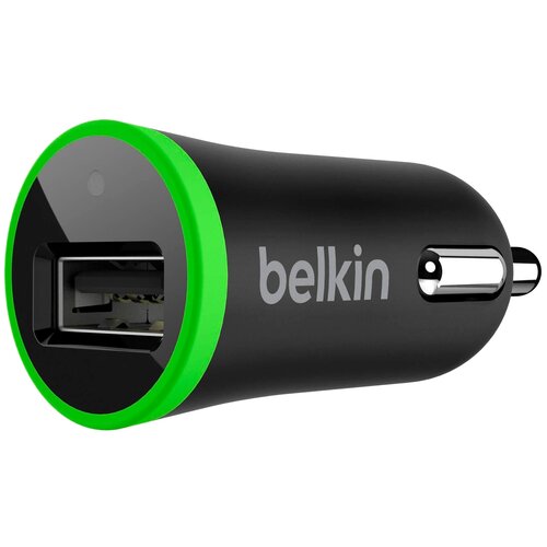 фото Зарядное устройство автомобильное belkin, кабель microusb 1,2 м, выходной ток 1 a, черный, f8m711bt04-blk