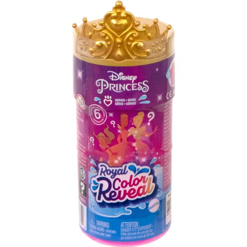 Кукла-сюрприз Mattel Принцессы Диснея Color Reveal, 10 см, HMB69 красный/синий/желтый hasbro disney princess мини кукла в закрытой упаковке в ассорт